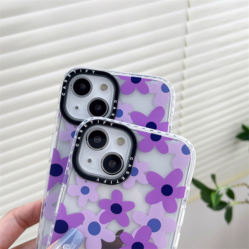 Purple Clear Flowers Phone Case.