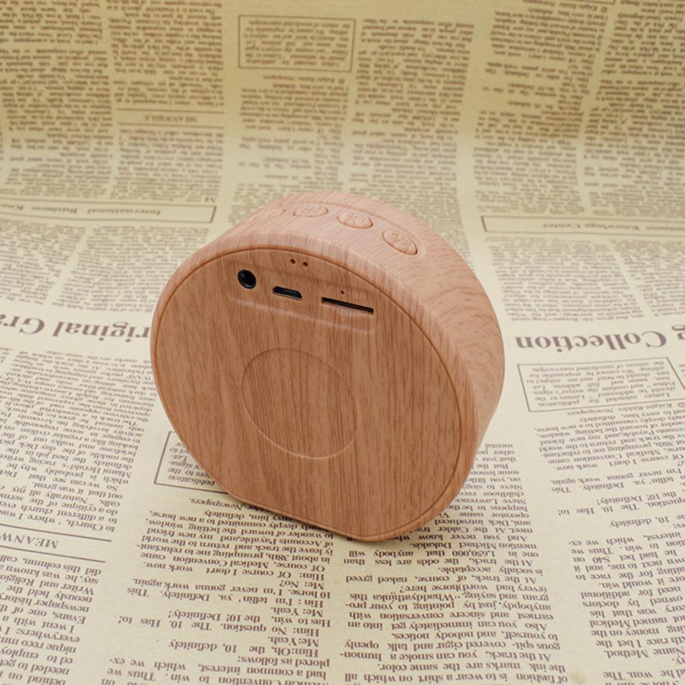 Mini Wood Bluetooth Speaker Portable Outdoor Wireless Supports AUX TF