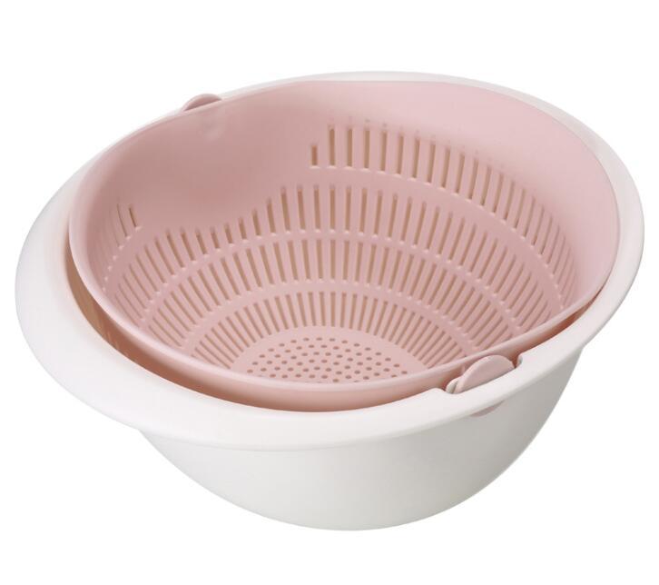 Double-Dish Sink Drain Basket/Kitchen Panning Wash Fruit Basket