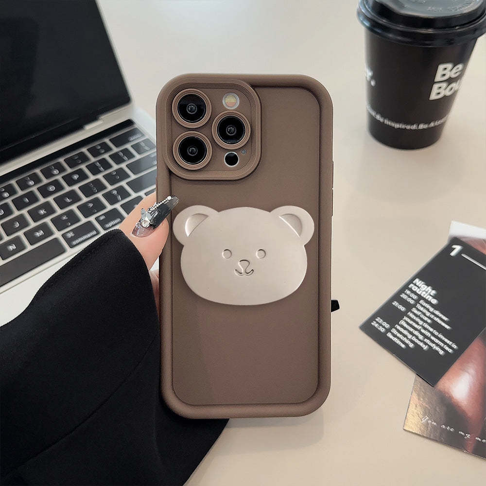 Milk Bear Bracket Phone Case With Handler.