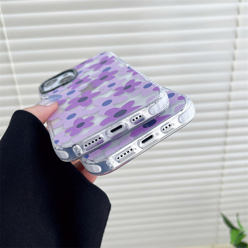 Purple Clear Flowers Phone Case.