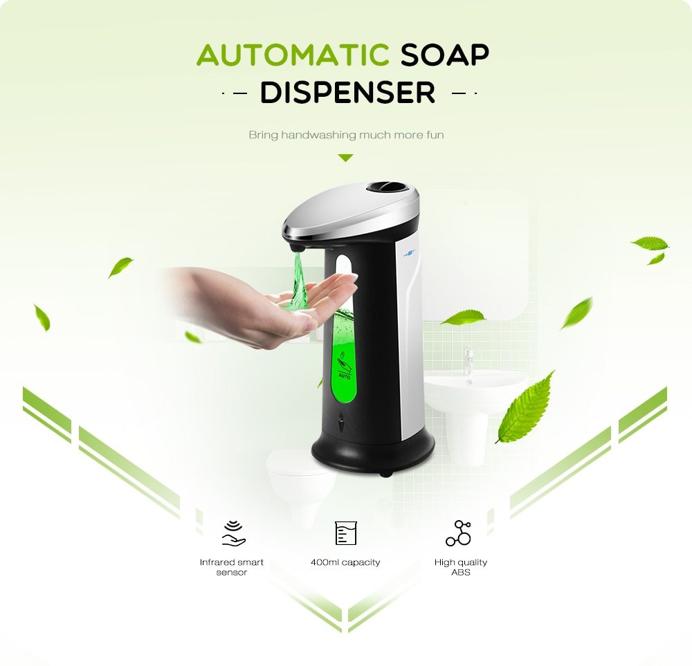 400ML Automatic Smart Sensor Liquid Soap Dispenser.