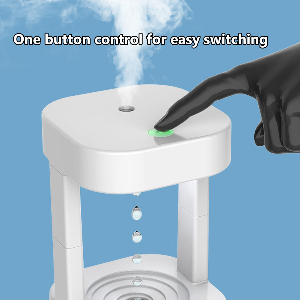 Creative Anti-gravity Water Drop Humidifier With 580ML Water Tank.