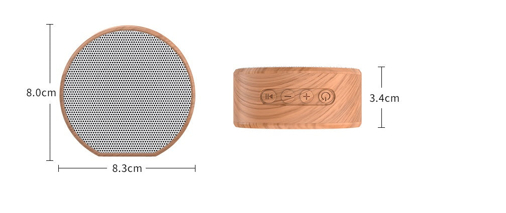 Mini Wood Bluetooth Speaker Portable Outdoor Wireless Supports AUX TF