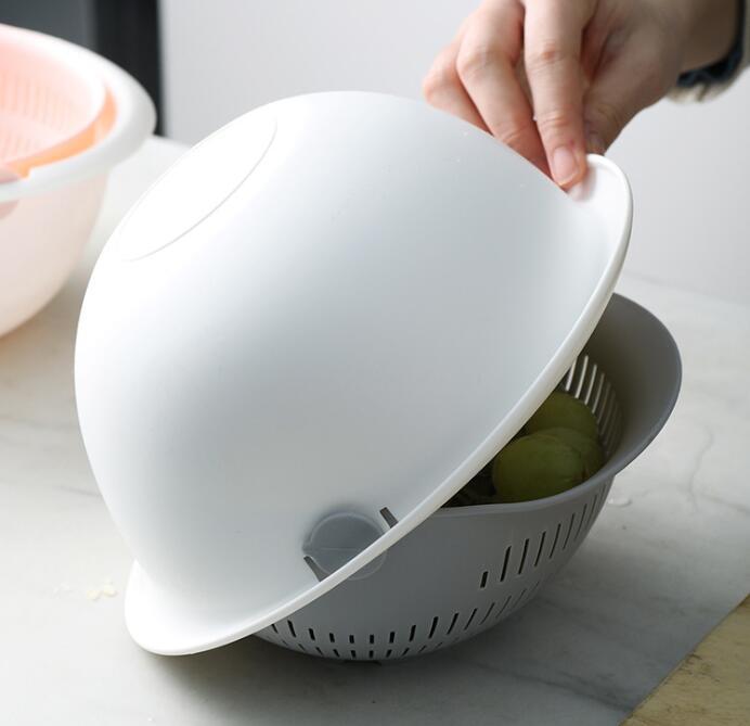 Double-Dish Sink Drain Basket/Kitchen Panning Wash Fruit Basket