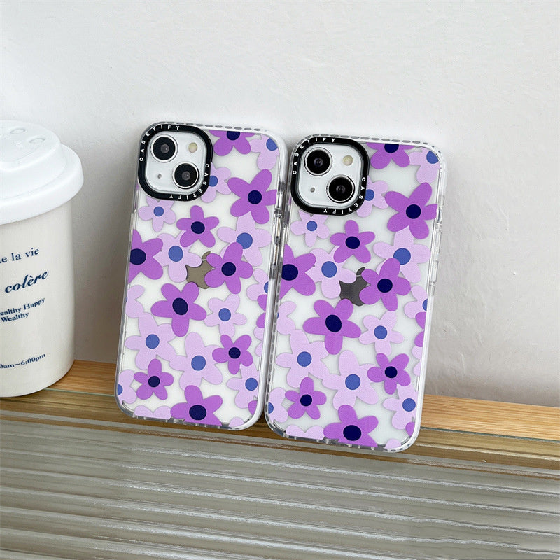 Purple Clear Flowers Phone Case.