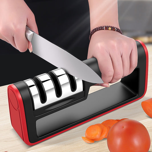 Professional 3 Stages Knife Sharpener With Sharpening Stone Attached.