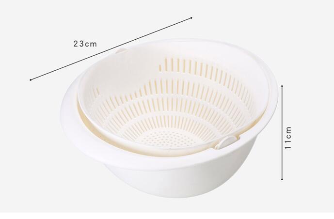 Double-Dish Sink Drain Basket/Kitchen Panning Wash Fruit Basket