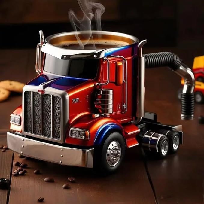 Durable Handcrafted Semi-Truck Coffee Mugs For Truckers And Dads.