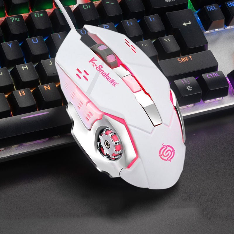 Macro Definition Gaming Competitive Office Home Metal Backboard Housing USB Wired Mouse.