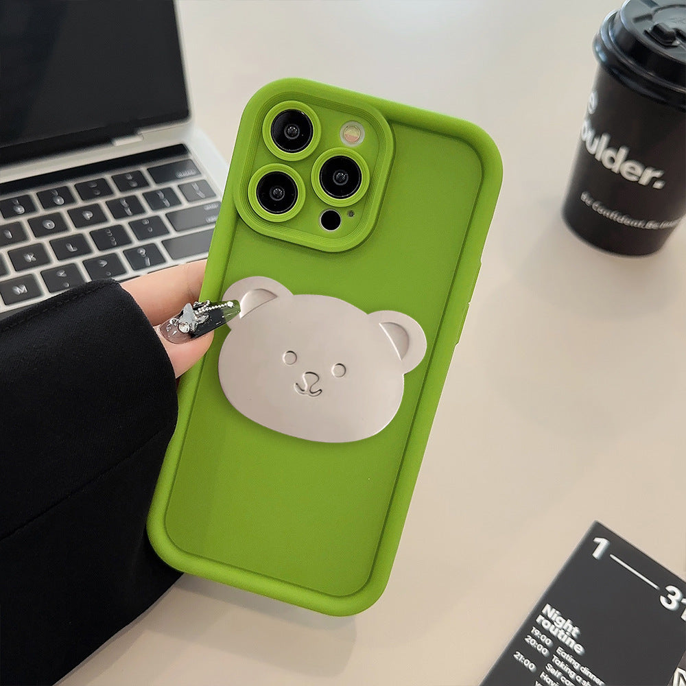 Milk Bear Bracket Phone Case With Handler.