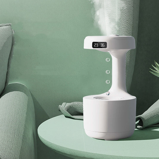 Bedroom Anti-Gravity Humidifier With Clock Water Drop Backflow, Aroma Diffuser And Large Capacity Office & Bedroom Mute Heavy Fog Household Sprayer.