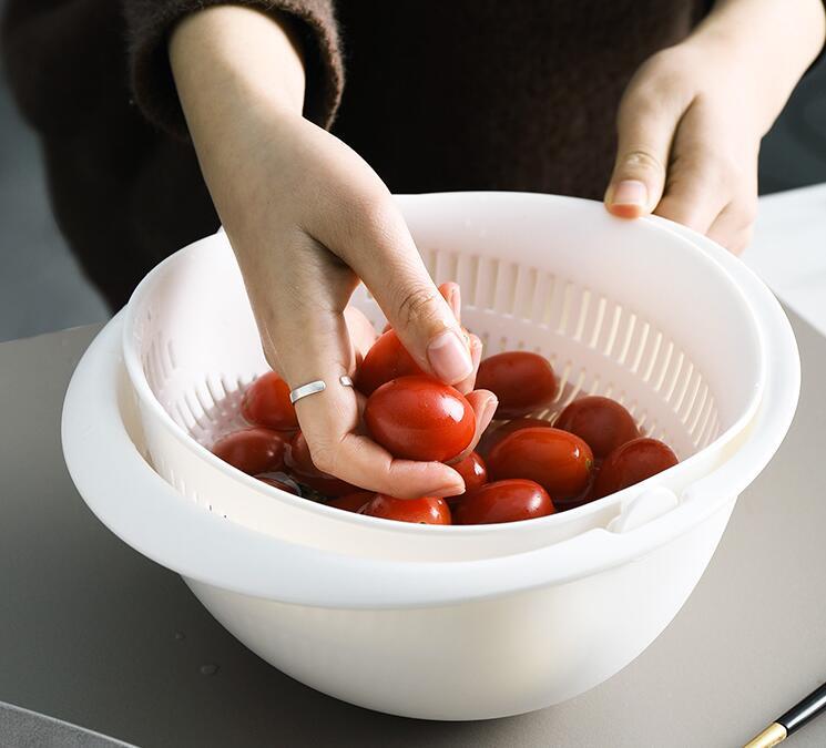 Double-Dish Sink Drain Basket/Kitchen Panning Wash Fruit Basket