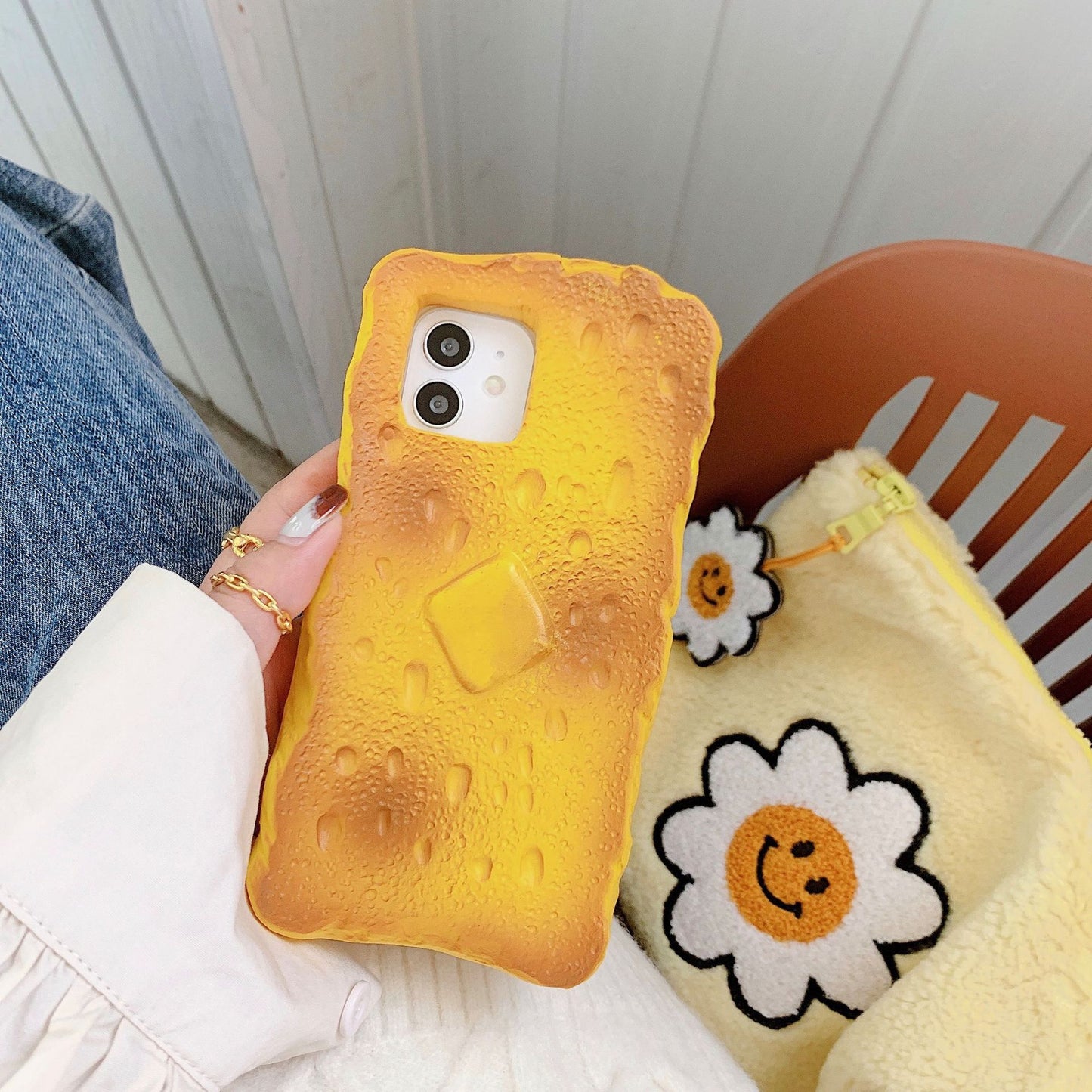 Trendy Silicone Toast Bread Phone Case.