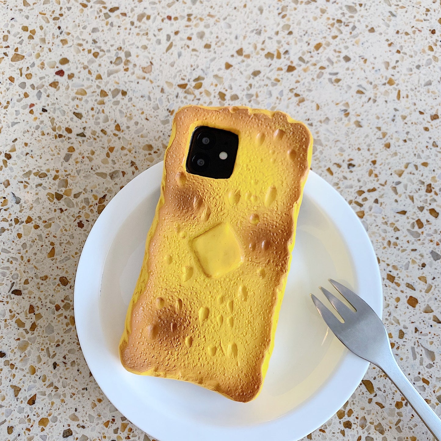 Trendy Silicone Toast Bread Phone Case.