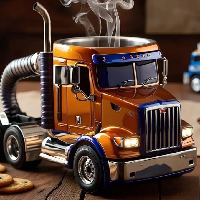 Durable Handcrafted Semi-Truck Coffee Mugs For Truckers And Dads.