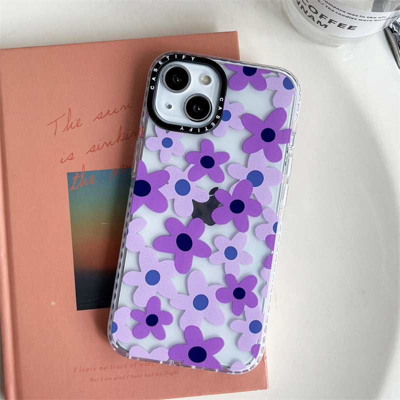 Purple Clear Flowers Phone Case.