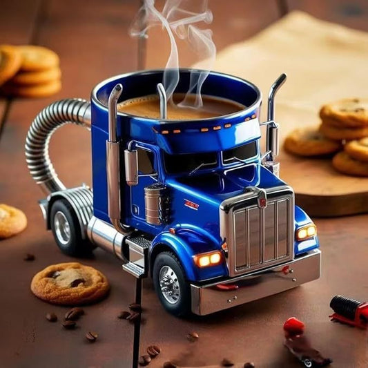 Durable Handcrafted Semi-Truck Coffee Mugs For Truckers And Dads.