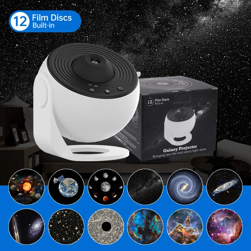 Night Light Galaxy Projector 360 Rotate Planetarium Lamp For Kids Bedroom.