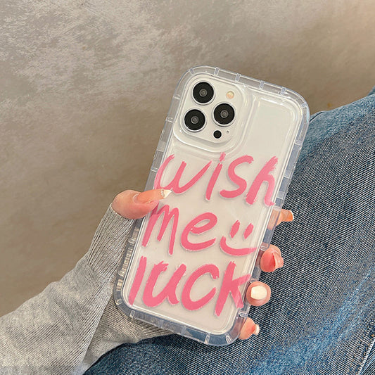 "Wish Me Luck" Silicone Pattern Phone Case.