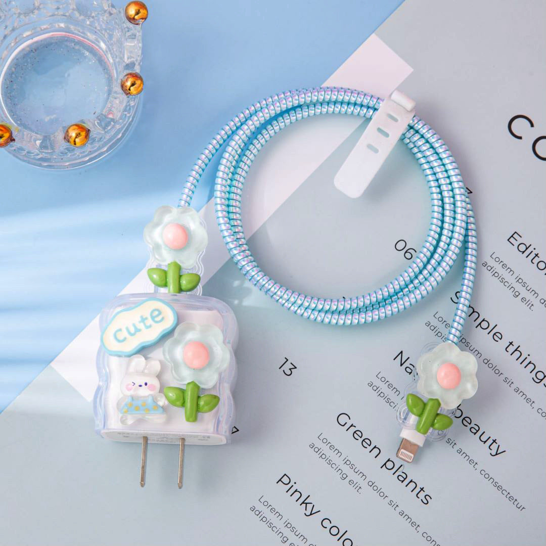 Cute Mobile Phone Data Cable Charger Protective Cover